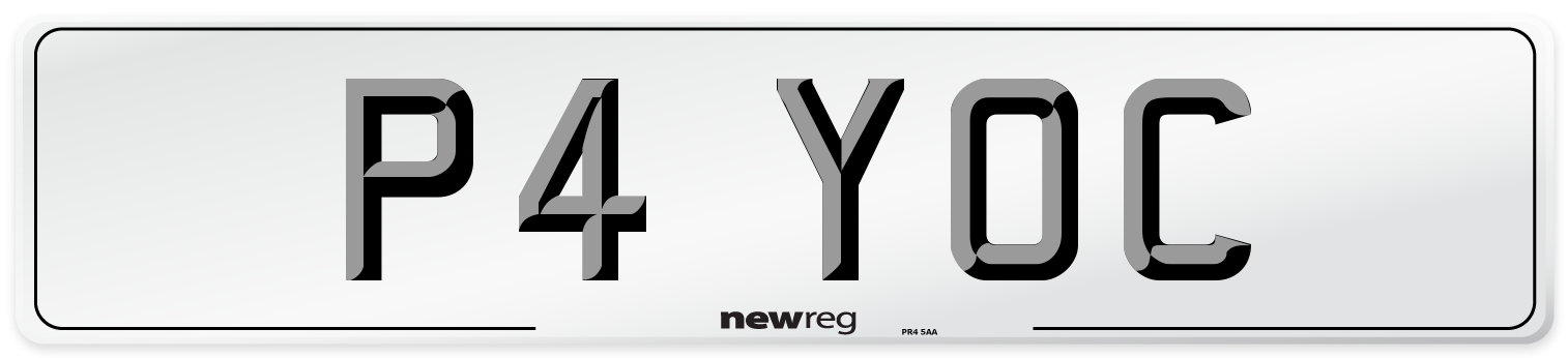 P4 YOC Number Plate from New Reg